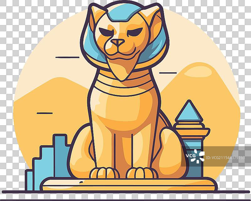 城市背景下的埃及猫图片素材