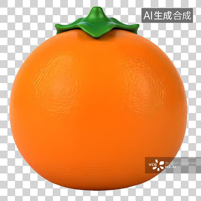 【AI数字艺术】3D渲染卡通水果，橘子，橙子，沃柑，美食免抠元素图片素材