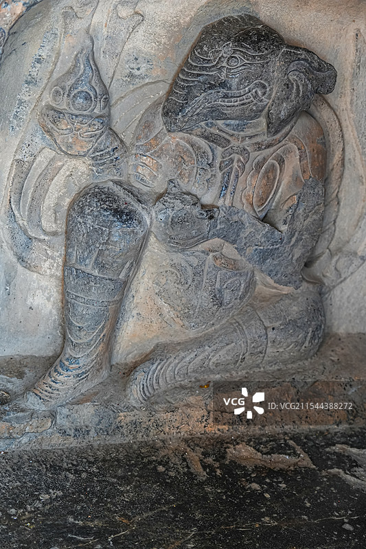 邯郸 响堂山石窟 象神王 石刻 佛教艺术图片素材