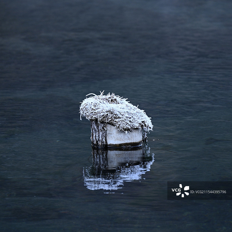湖面上的“雪蘑菇”图片素材