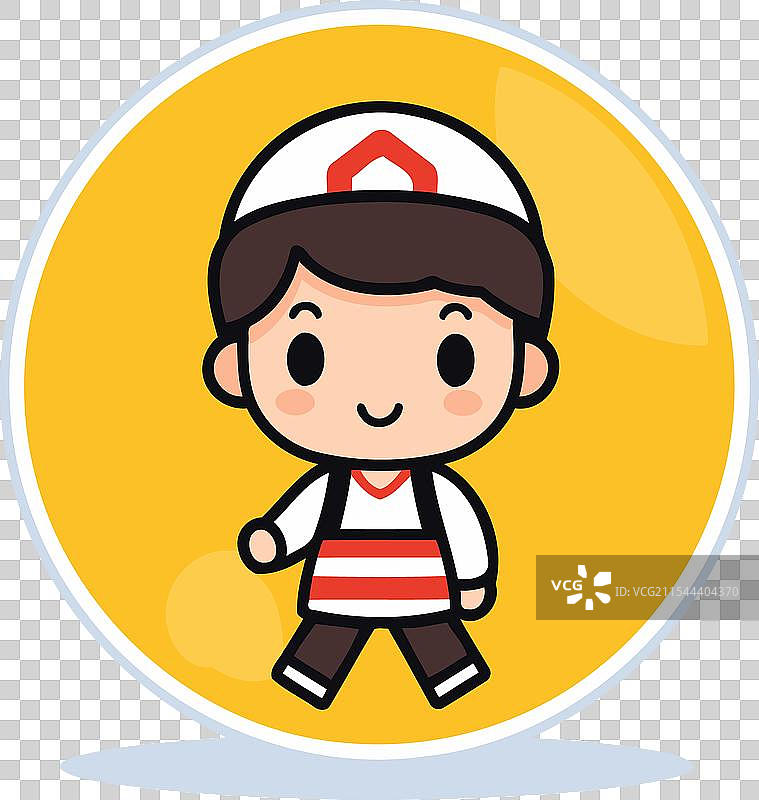 穿着水手服的可爱男孩，背景为白色图片素材