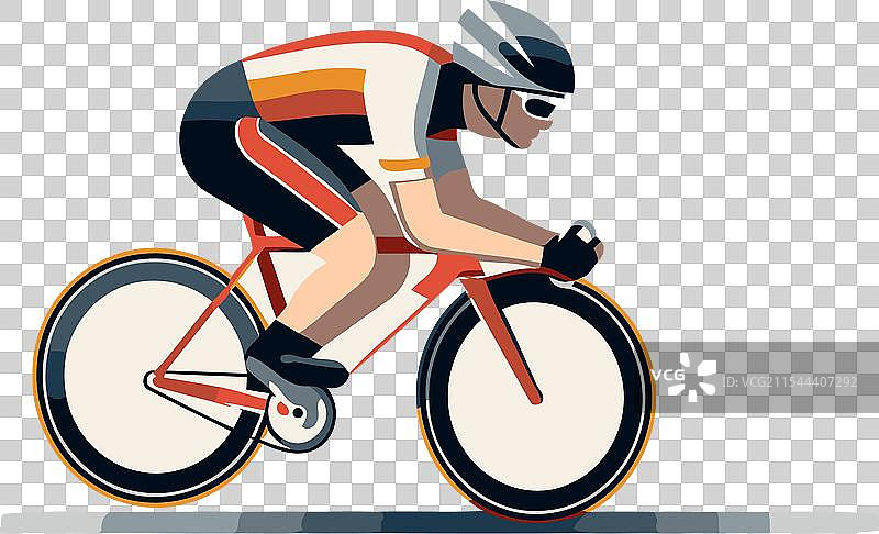 平面设计的公路自行车骑行者图片素材