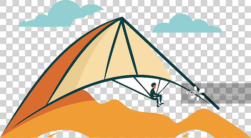 平面彩色设计的滑翔伞图标图片素材