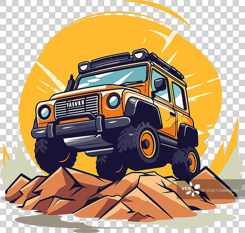 卡通风格的山地越野车图片素材