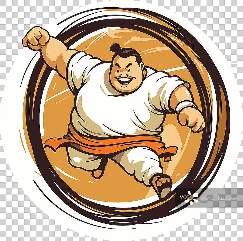 穿着空手道腰带的相扑选手图片素材