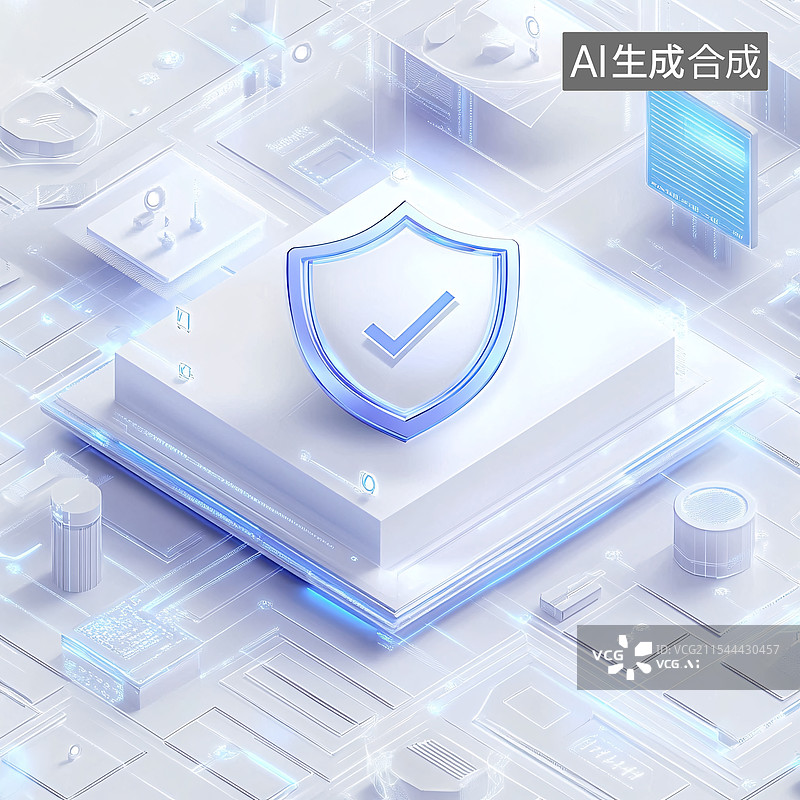 【AI数字艺术】计算机网络数据安全盾牌图片素材