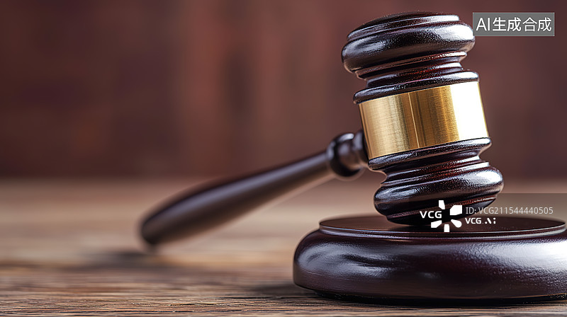 【AI数字艺术】木桌上的法槌和法律书籍图片素材