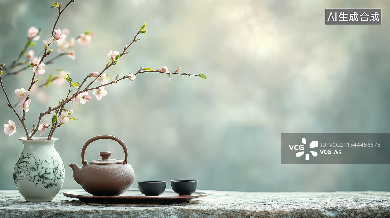 【AI数字艺术】中国茶文化，茶叶，茶，茶壶图片素材