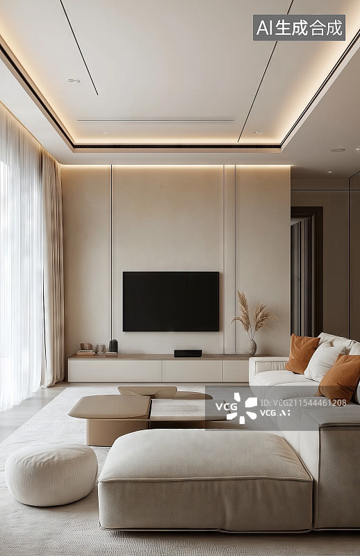 【AI数字艺术】客厅效果图图片素材