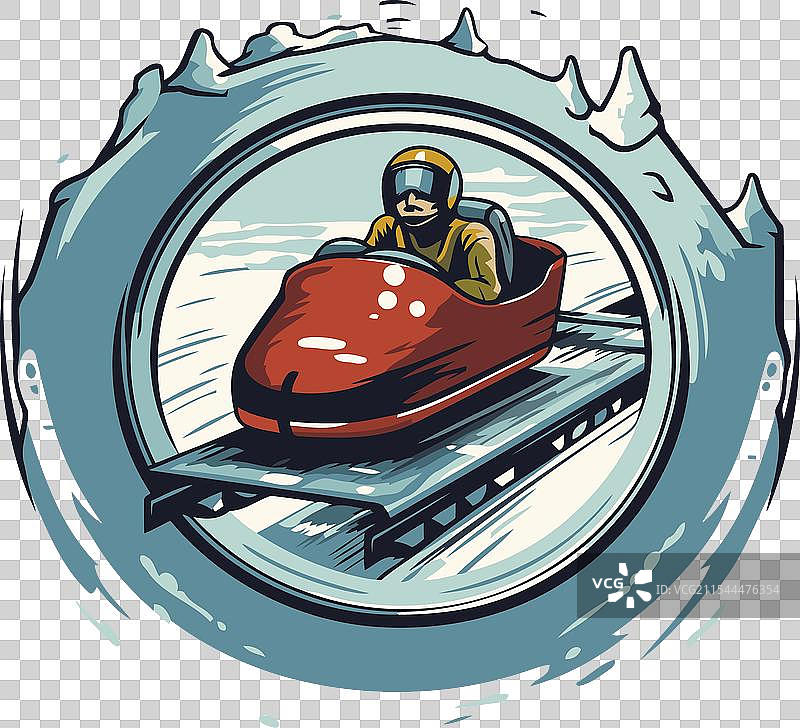 复古风格的手绘雪橇草图图片素材