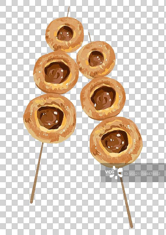 食物插画烤物口蘑免抠元素图片素材