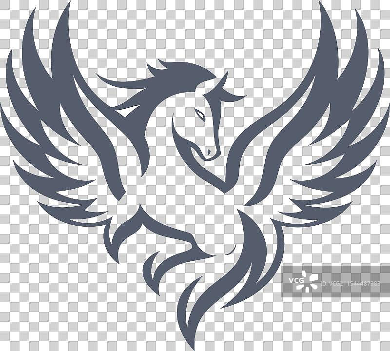 白色背景上的飞马标志模板图标设计图片素材