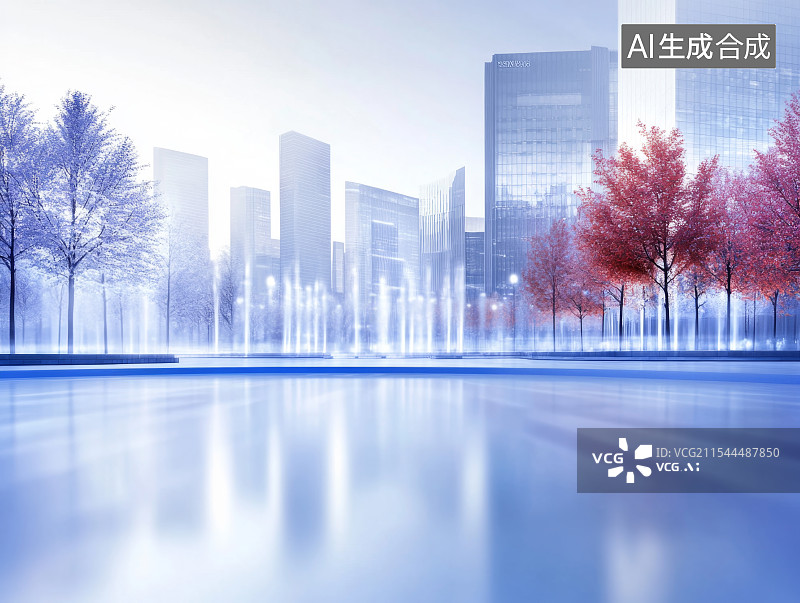 【AI数字艺术】科技智慧城市三维背景图片素材