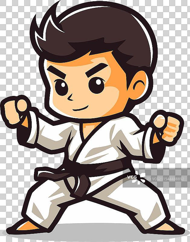 跆拳道角色卡通涂鸦设计图片素材