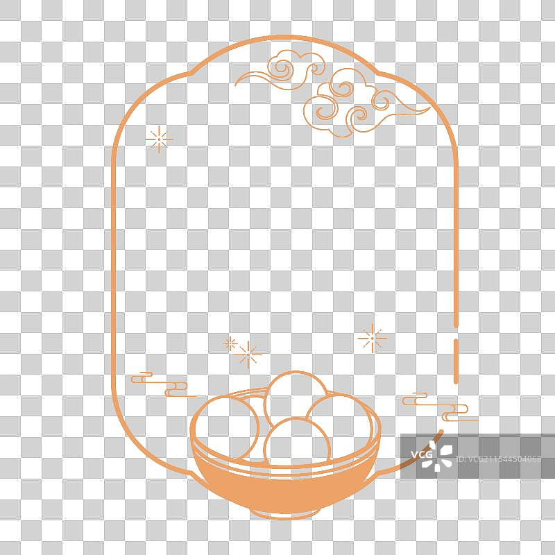 中国风传统汤圆美食文化边框元素图片素材