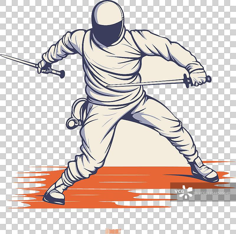 现代风格的击剑运动员图形图片素材