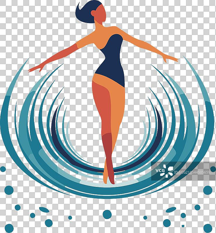 穿泳衣的美丽女性背景图片素材