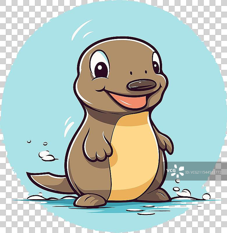 可爱的卡通小海豹图片素材