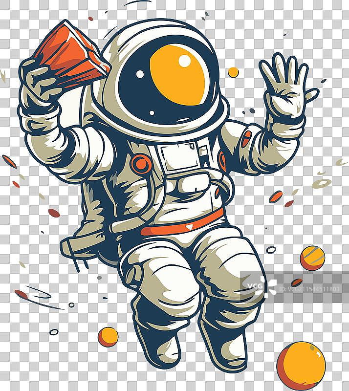 手持扩音器的宇航员图片素材