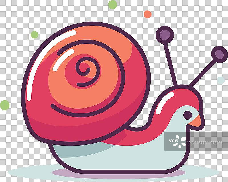 白色背景上的扁平风格蜗牛图标图片素材