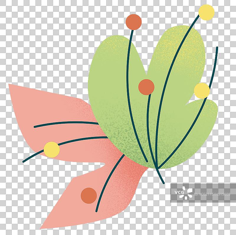 卡通免抠手绘植物叶子图片素材
