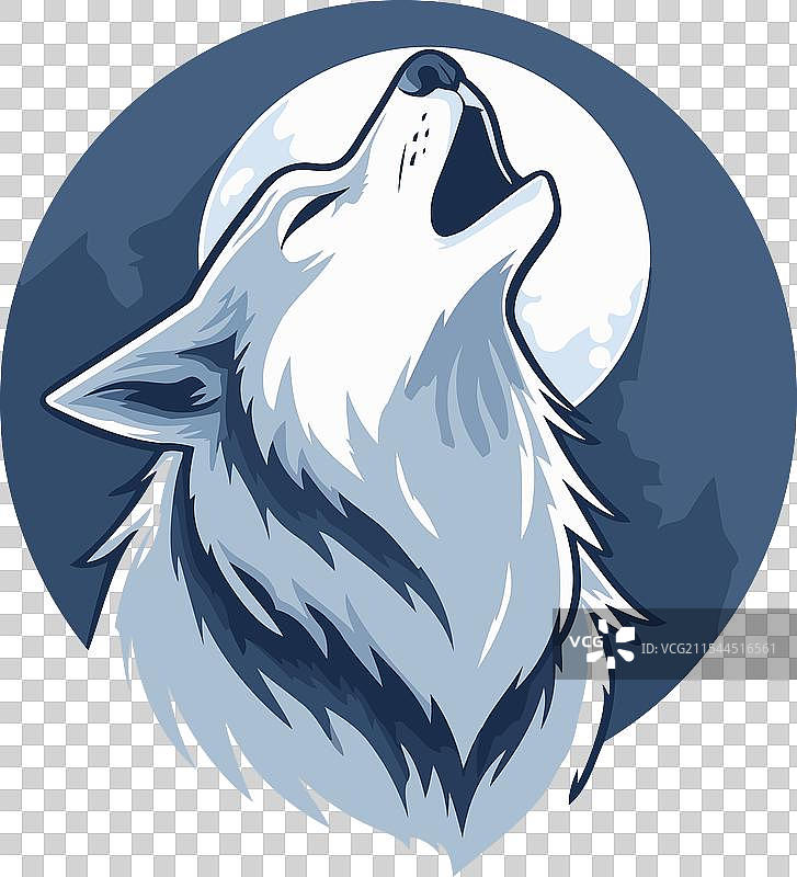 狼头图案，适合T恤印刷或海报设计图片素材