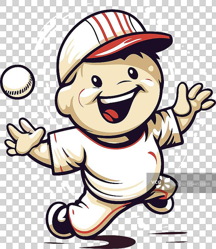 一名棒球运动员在红色背景下接球图片素材