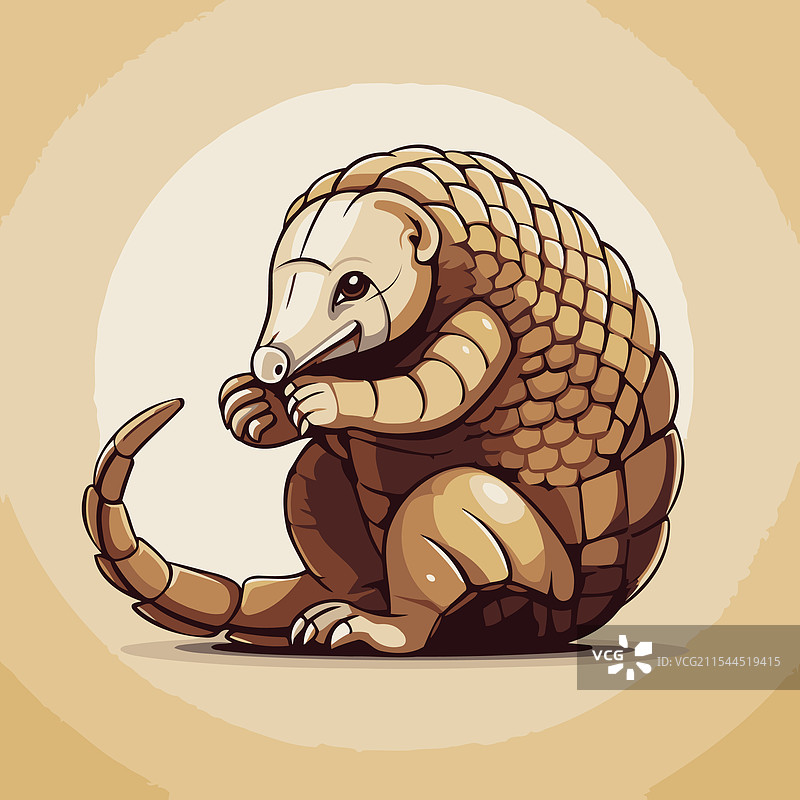 在米色背景上的犰狳图片素材