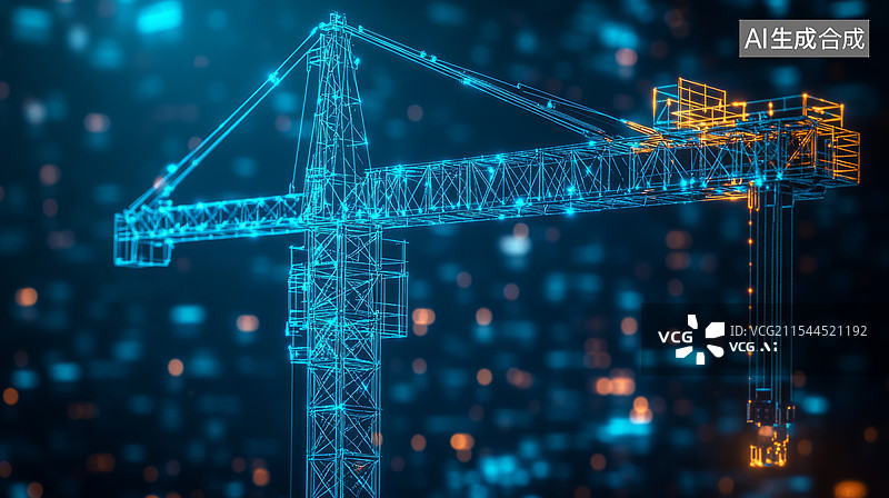 【AI数字艺术】数字基建智慧工地图片素材