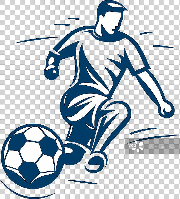 足球运动员与足球图片素材