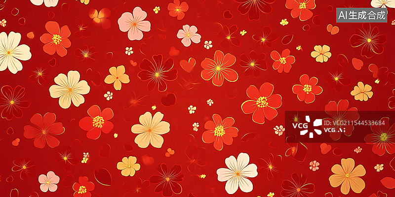 【AI数字艺术】新年喜庆红色剪纸风格背景图片素材
