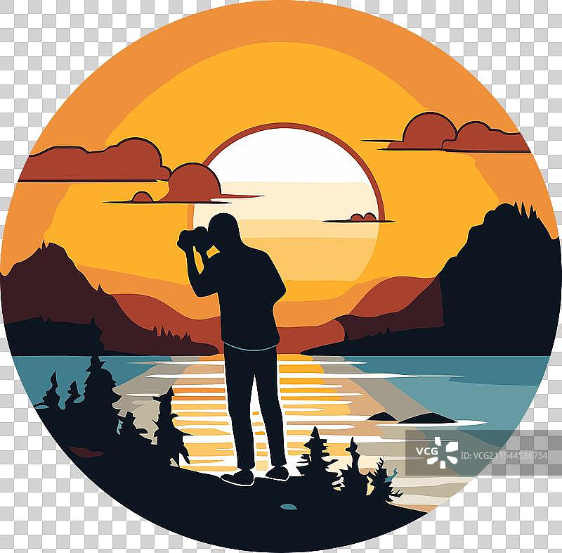 摄影师拍照的剪影图片素材