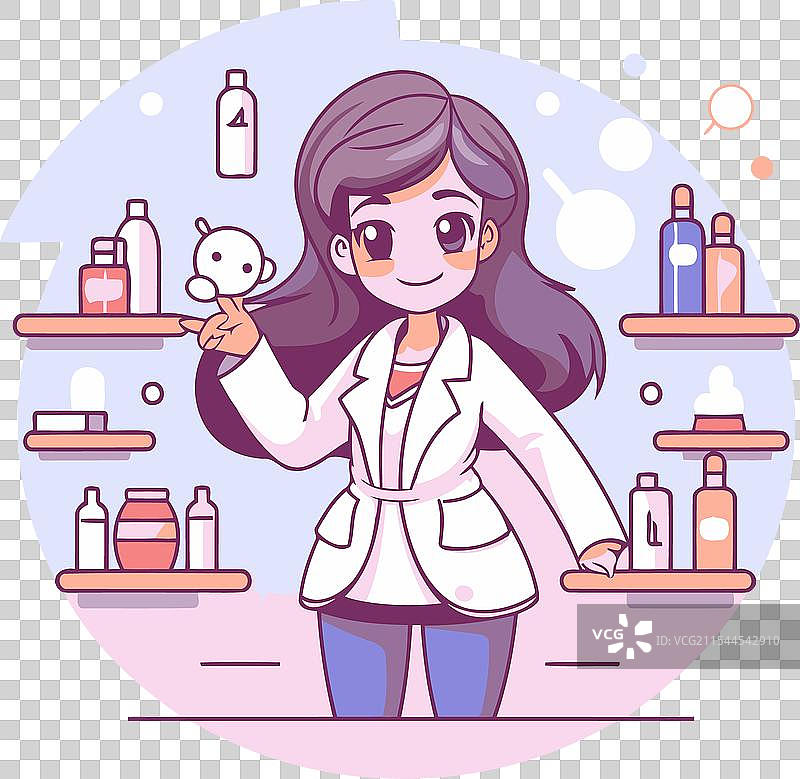 美容院里的卡通风格美容师图片素材