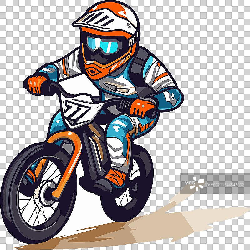 摩托越野赛车手侧面视图图片素材