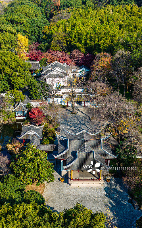 苏州虎丘景区秋季航拍图片素材