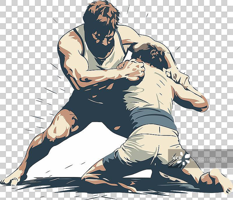 两个橄榄球运动员争夺球权图片素材