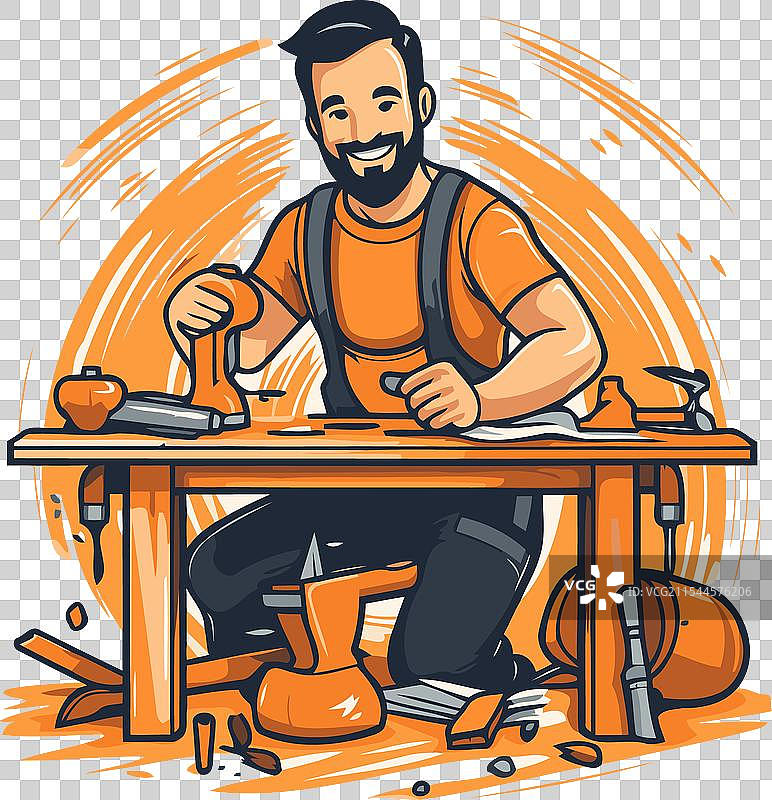 在鞋匠的工作坊里工作的木匠图片素材