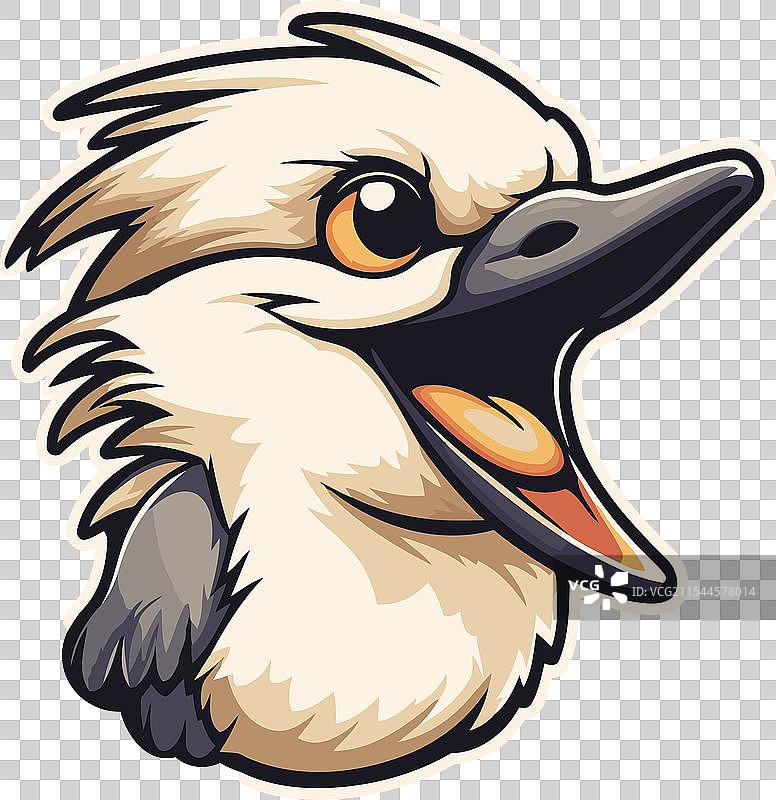 笑翠鸟头部吉祥物标志设计图片素材