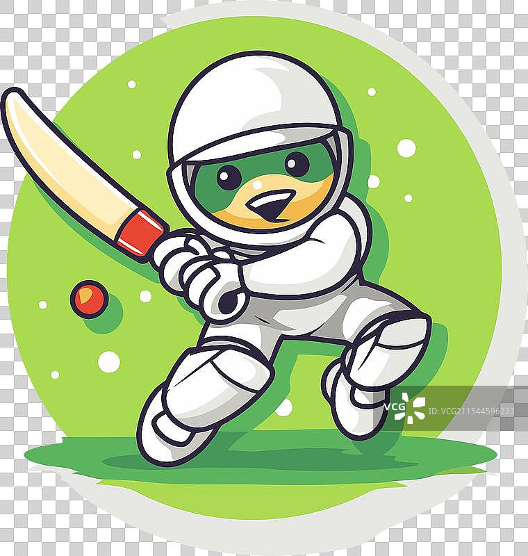 板球运动员卡通吉祥物角色设计图片素材