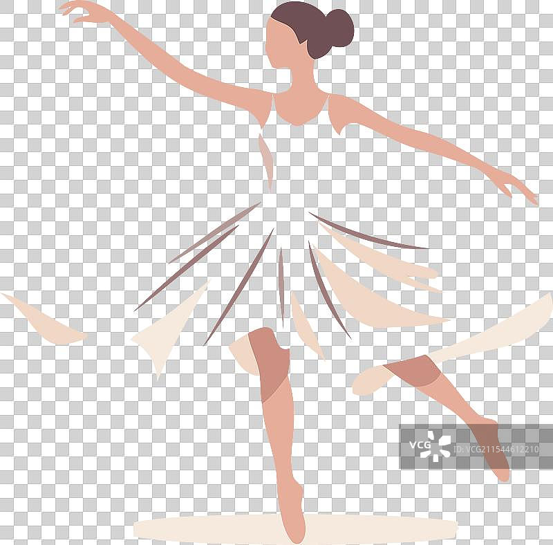 白裙芭蕾舞者孤立在平面上图片素材