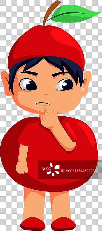 可爱的孩子们穿着水果服装角色图片素材