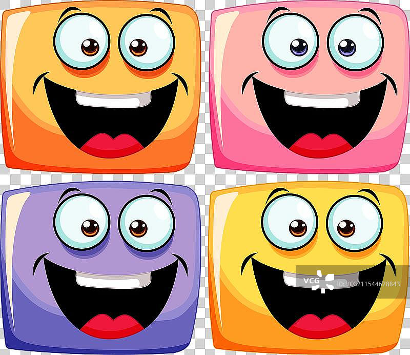 四张充满活力的微笑面孔在一个图片素材