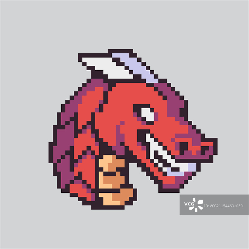 像素艺术龙头图片素材