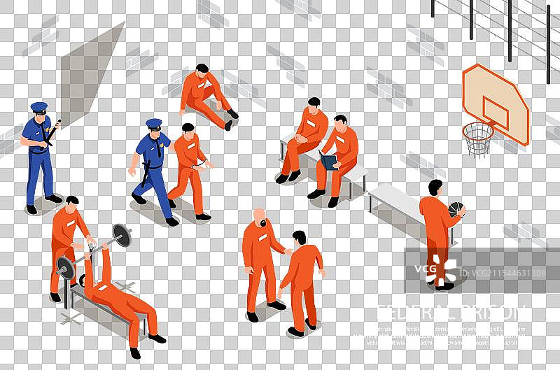 联邦监狱等距背景图片素材