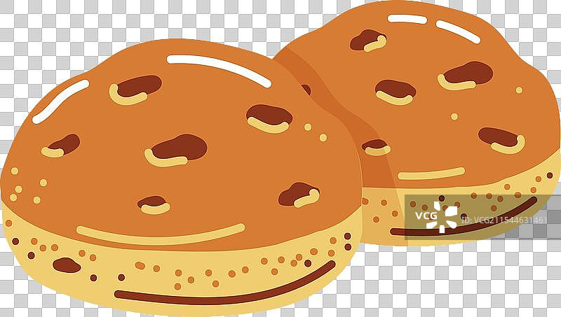 两个葡萄干包，甜点或小吃图片素材