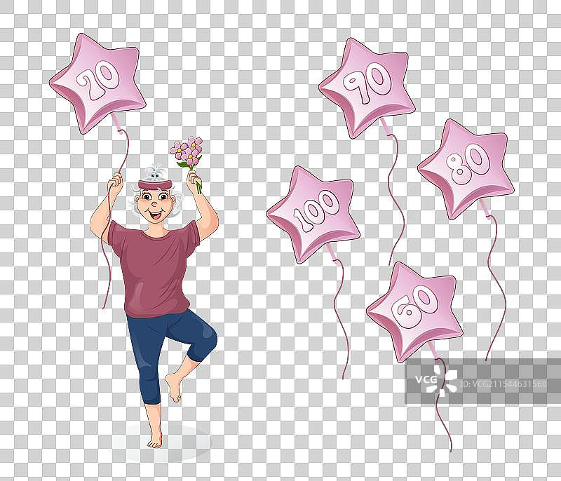 一位老年女性在任何年龄都在做瑜伽运动图片素材