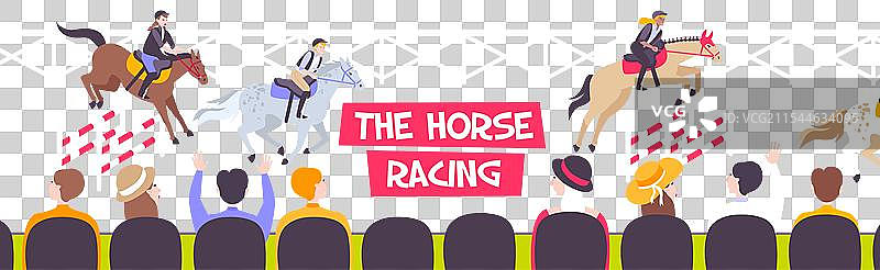 马术比赛的骑马组合图片素材