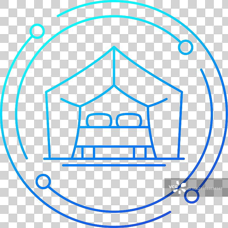 帐篷线条设计的豪华露营图标图片素材