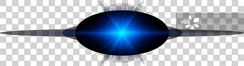 蓝色水平光效的镜头光晕图片素材