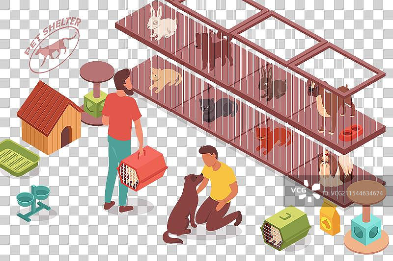 流浪动物收容所的构成图片素材